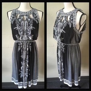 Black and white floral paisley dress.